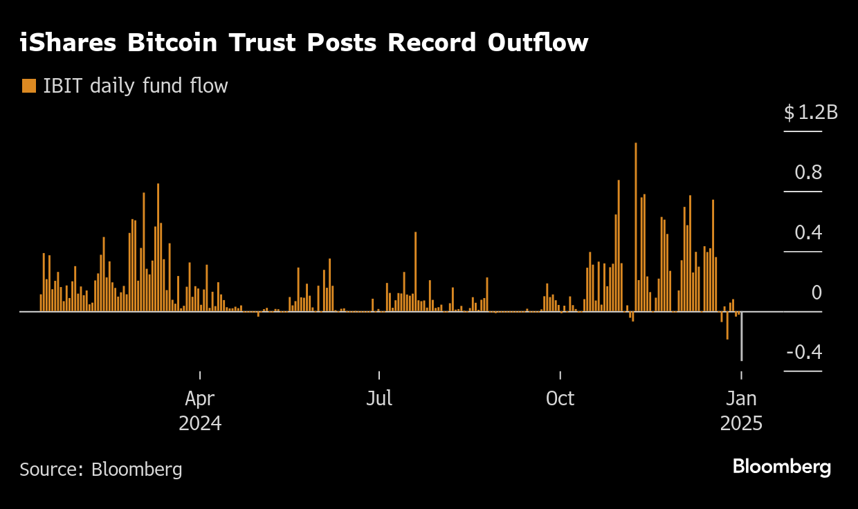 ETF de bitcoin da BlackRock registra saída recorde de US$ 333 milhões em  apenas um dia